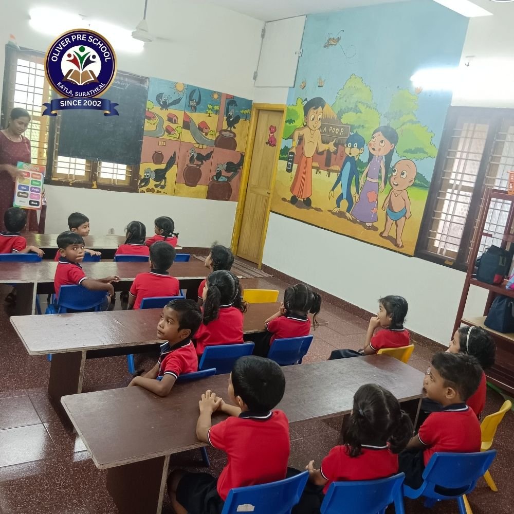 Young Kids getting trained in Oliver Preschool Surathkal