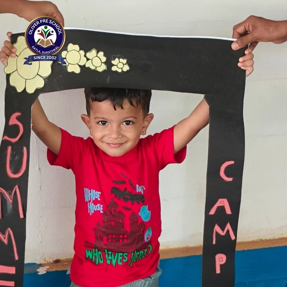 Young boy participating in a summer camp conducted by Oliver Preschool Surathkal